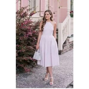 Striped Pink White Claire Gal Meets Glam Halter Dress 10